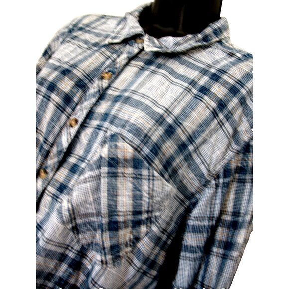 Maurice's  Blue&White Plaid Embellished,L/S Shirt Size 2X - Picture 2 of 13
